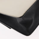 PRADA Chain Shoulder Bag Leather White Silver Auth bs32042-17