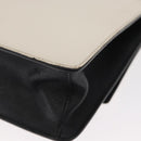 PRADA Chain Shoulder Bag Leather White Silver Auth bs32042-18