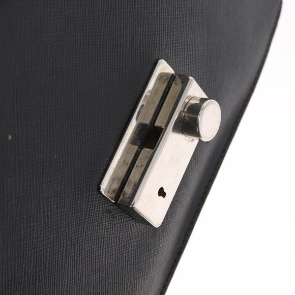 PRADA Chain Shoulder Bag Leather White Silver Auth bs32042