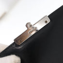 PRADA Chain Shoulder Bag Leather White Silver Auth bs32042-10