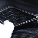 PRADA Chain Shoulder Bag Leather White Silver Auth bs32042-25