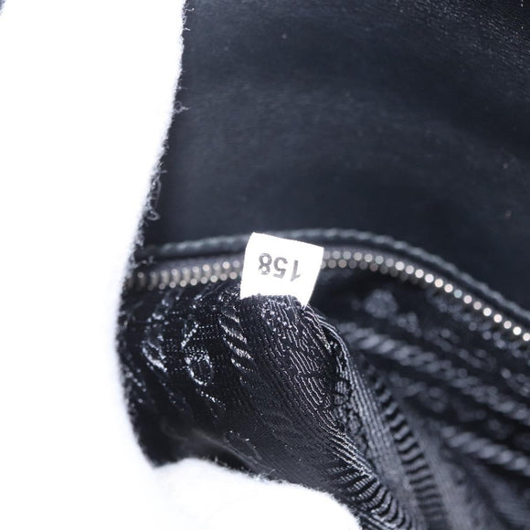 PRADA Chain Shoulder Bag Leather White Silver Auth bs32042