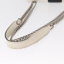 PRADA Chain Shoulder Bag Leather White Silver Auth bs32042-7