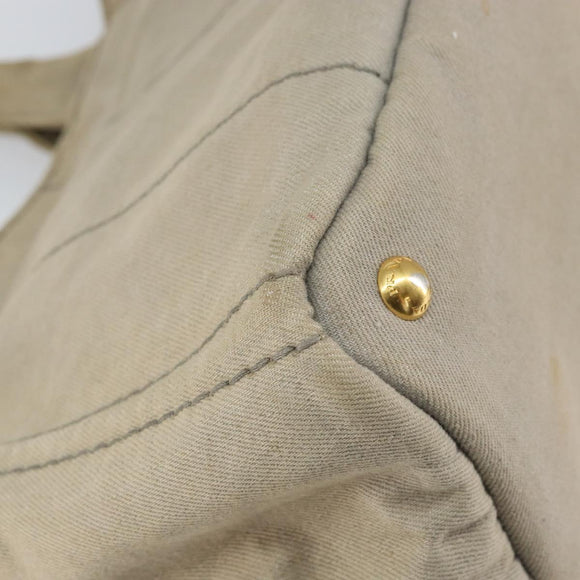 PRADA Kanapa MM Tote Bag Canvas Beige Gold Auth bs32043