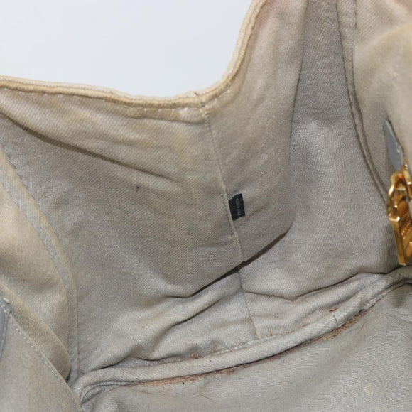 PRADA Kanapa MM Tote Bag Canvas Beige Gold Auth bs32043