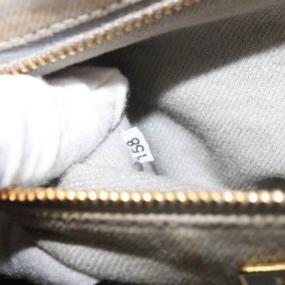 PRADA Kanapa MM Tote Bag Canvas Beige Gold Auth bs32043