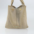 PRADA Kanapa MM Tote Bag Canvas Beige Gold Auth bs32043-3