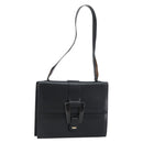 GUCCI Shoulder Bag Leather outlet Black Silver Auth bs32045-1