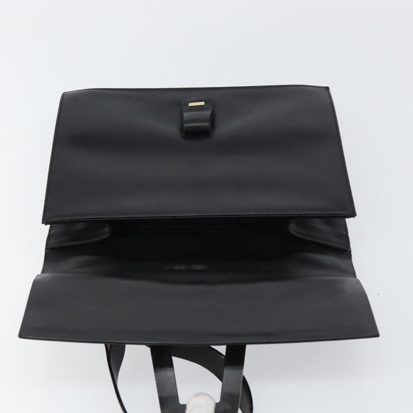 GUCCI Shoulder Bag Leather outlet Black Silver Auth bs32045