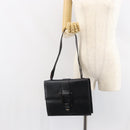 GUCCI Shoulder Bag Leather outlet Black Silver Auth bs32045-25