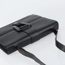 GUCCI Shoulder Bag Leather outlet Black Silver Auth bs32045-6