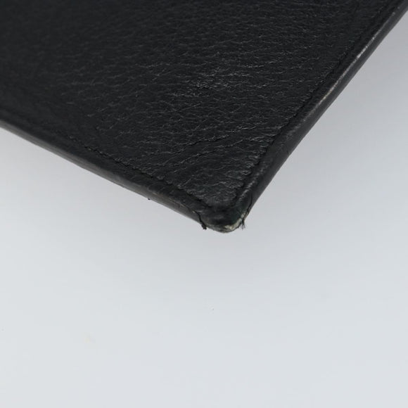 GUCCI Web Sherry Line Clutch Bag Leather Black Gold 428758 Auth bs32046