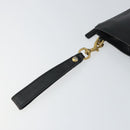 GUCCI Web Sherry Line Clutch Bag Leather Black Gold 428758 Auth bs32046-8