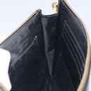 GUCCI Web Sherry Line Clutch Bag Leather Black Gold 428758 Auth bs32046-19