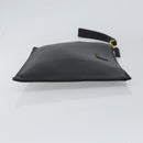 GUCCI Web Sherry Line Clutch Bag Leather Black Gold 428758 Auth bs32046-3