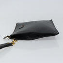 GUCCI Web Sherry Line Clutch Bag Leather Black Gold 428758 Auth bs32046-4