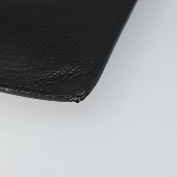 GUCCI Web Sherry Line Clutch Bag Leather Black Gold 428758 Auth bs32046