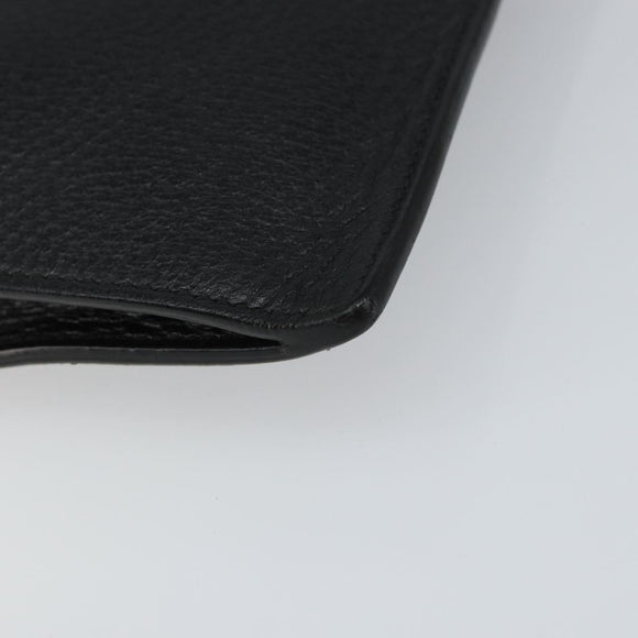 GUCCI Web Sherry Line Clutch Bag Leather Black Gold 428758 Auth bs32046