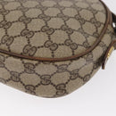 GUCCI GG Supreme Web Sherry Line Shoulder Bag PVC Beige Gold Auth bs32048-13