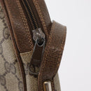 GUCCI GG Supreme Web Sherry Line Shoulder Bag PVC Beige Gold Auth bs32048-14