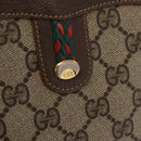 GUCCI GG Supreme Web Sherry Line Shoulder Bag PVC Beige Gold Auth bs32048-15