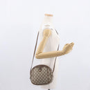 GUCCI GG Supreme Web Sherry Line Shoulder Bag PVC Beige Gold Auth bs32048-23