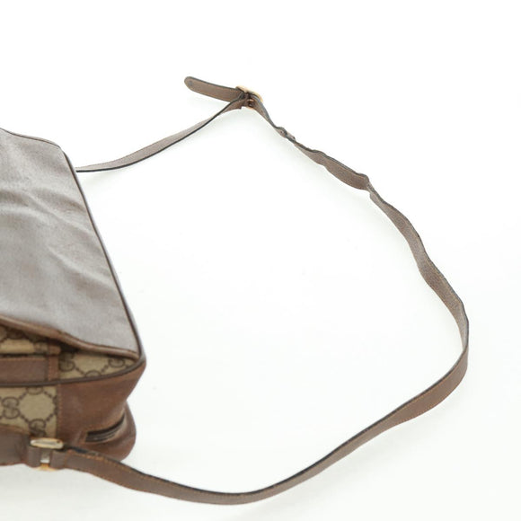 GUCCI GG Supreme Web Sherry Line Bag PVC Beige Gold 904 02 064 Auth bs32049