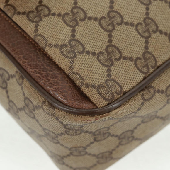 GUCCI GG Supreme Web Sherry Line Bag PVC Beige Gold 904 02 064 Auth bs32049