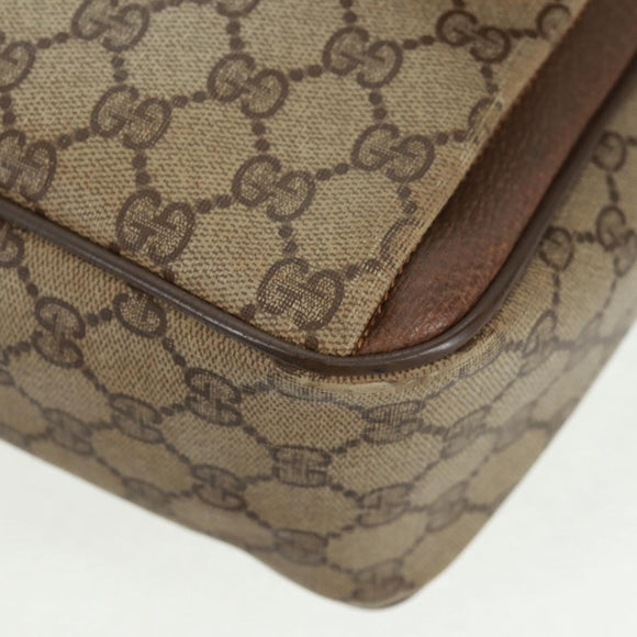 GUCCI GG Supreme Web Sherry Line Bag PVC Beige Gold 904 02 064 Auth bs32049