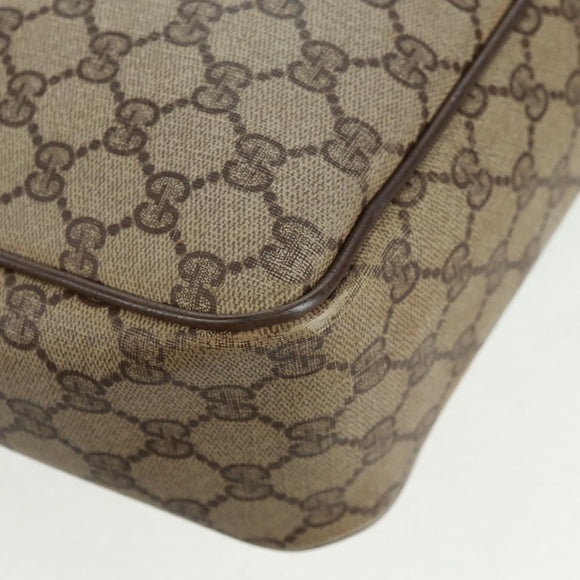 GUCCI GG Supreme Web Sherry Line Bag PVC Beige Gold 904 02 064 Auth bs32049
