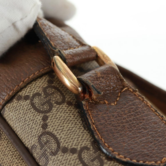 GUCCI GG Supreme Web Sherry Line Bag PVC Beige Gold 904 02 064 Auth bs32049