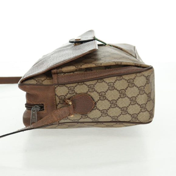 GUCCI GG Supreme Web Sherry Line Bag PVC Beige Gold 904 02 064 Auth bs32049