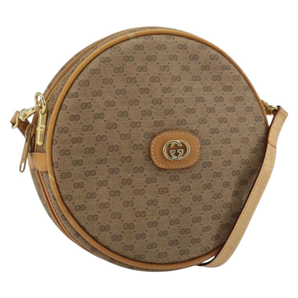GUCCI Micro GG Supreme Shoulder Bag PVC Beige Gold 07 37 5575 Auth bs32050