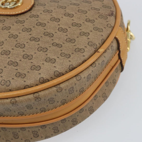 GUCCI Micro GG Supreme Shoulder Bag PVC Beige Gold 07 37 5575 Auth bs32050