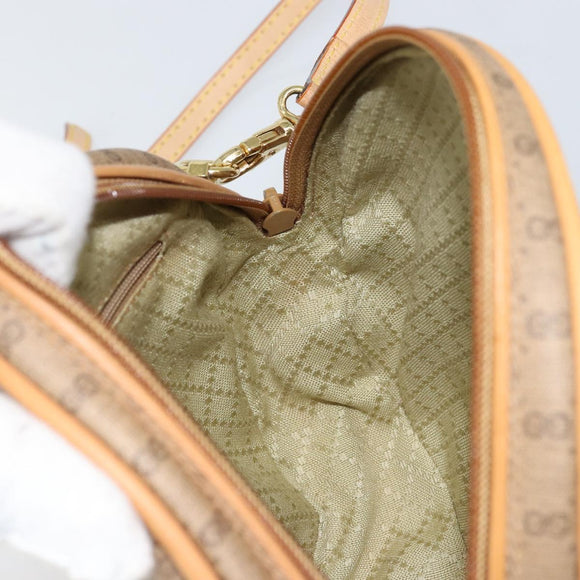 GUCCI Micro GG Supreme Shoulder Bag PVC Beige Gold 07 37 5575 Auth bs32050