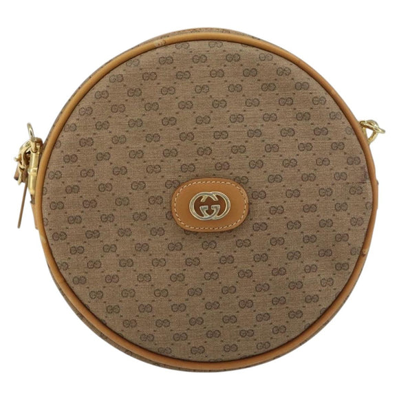 GUCCI Micro GG Supreme Shoulder Bag PVC Beige Gold 07 37 5575 Auth bs32050