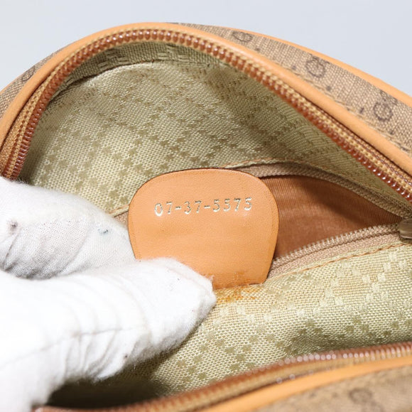 GUCCI Micro GG Supreme Shoulder Bag PVC Beige Gold 07 37 5575 Auth bs32050