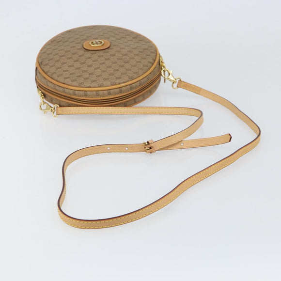 GUCCI Micro GG Supreme Shoulder Bag PVC Beige Gold 07 37 5575 Auth bs32050