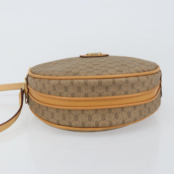 GUCCI Micro GG Supreme Shoulder Bag PVC Beige Gold 07 37 5575 Auth bs32050