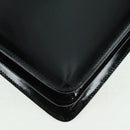 GUCCI Bamboo Hand Bag Enamel 2way Black Gold 015 1046 3304 Auth bs32052-16