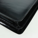 GUCCI Bamboo Hand Bag Enamel 2way Black Gold 015 1046 3304 Auth bs32052-17