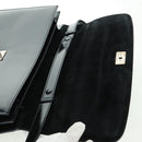 GUCCI Bamboo Hand Bag Enamel 2way Black Gold 015 1046 3304 Auth bs32052-19