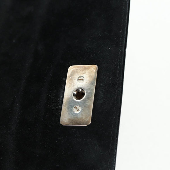 GUCCI Bamboo Hand Bag Enamel 2way Black Gold 015 1046 3304 Auth bs32052