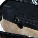 GUCCI Bamboo Hand Bag Enamel 2way Black Gold 015 1046 3304 Auth bs32052-26