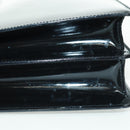 GUCCI Bamboo Hand Bag Enamel 2way Black Gold 015 1046 3304 Auth bs32052-5