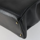 GUCCI Bamboo Hand Bag Leather Black Gold 002 123 0322 Auth bs32053-14