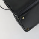GUCCI Bamboo Hand Bag Leather Black Gold 002 123 0322 Auth bs32053-15