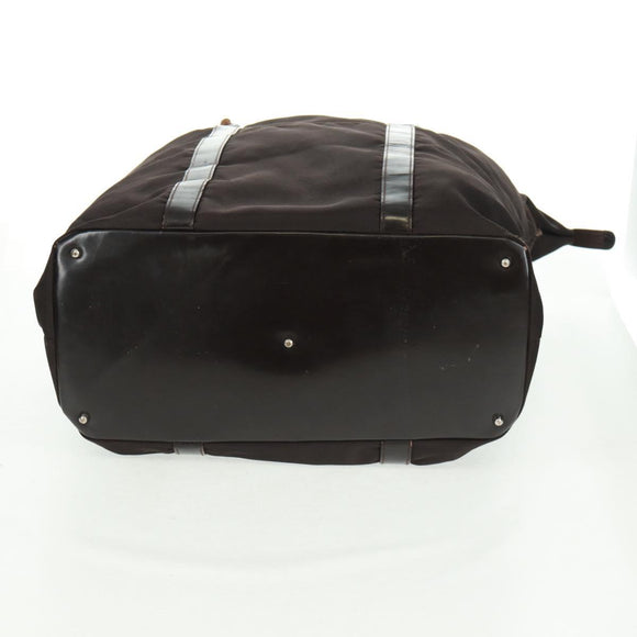 GUCCI Bamboo Hand Bag Nylon Brown Silver 002 3754 0412 Auth bs32055