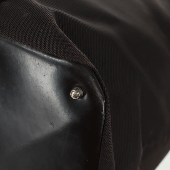 GUCCI Bamboo Hand Bag Nylon Brown Silver 002 3754 0412 Auth bs32055