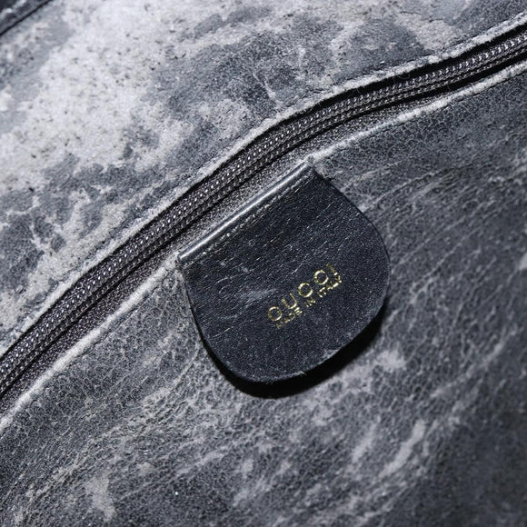 GUCCI Shoulder Bag Leather Black Gold 002 1998 0346 Auth bs32056